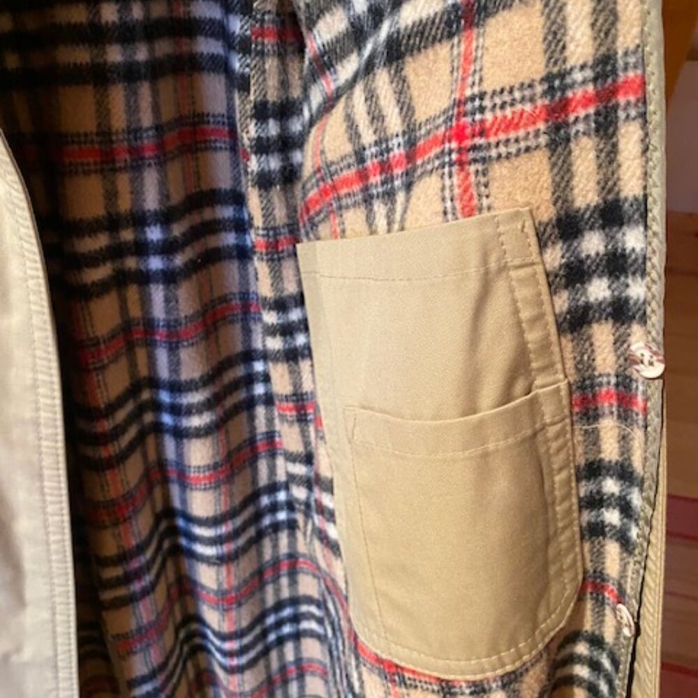 Europe Craft Vintage Trench Coat Beige Dress Coat Removable Wool Liner, Med / L - Picture 8 of 14